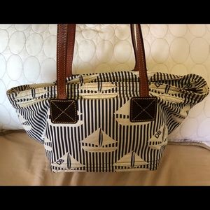 stripped tote bag